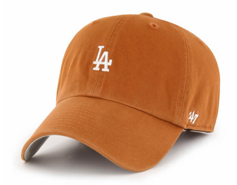 Los Angeles Dodgers Strapback '47 Brand Clean Up Adjustable Cap Hat Burnt Orange