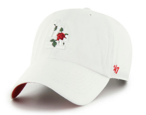 Los Angeles Dodgers Strapback '47 Brand Clean Up White Thorn Adjustable Cap Hat Red UV