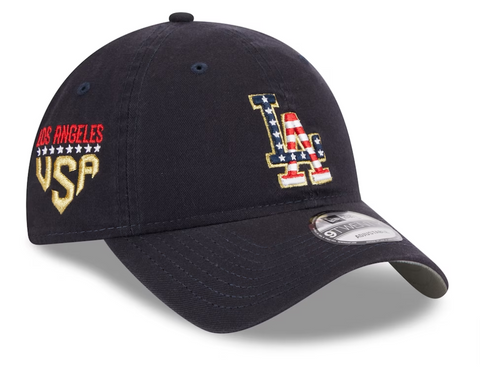Los Angeles Dodgers Adjustable New Era 9Twenty Strapback 2023 4th of July Navy Cap Hat