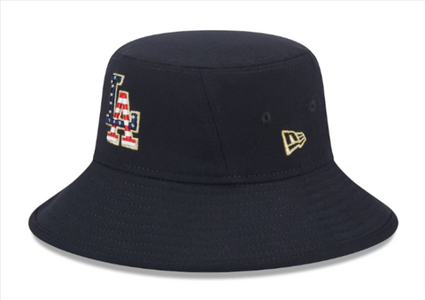 Los Angeles Dodgers Bucket New Era Adjustable 2023 4th of July Cap Hat ...