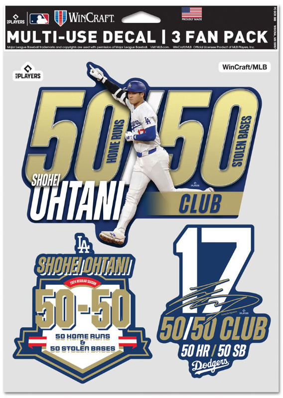 Los Angeles Dodgers Multi-Use Decal 3 Fan Pack Shohei Ohtani - THE 4TH QUARTER