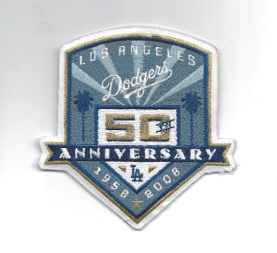 Los Angeles Dodgers 50th Anniversary 1958-2008 Embroidered Patch - THE 4TH QUARTER