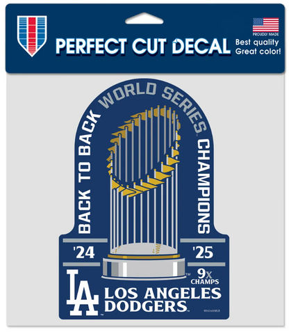 Los Angeles Dodgers 2025 World Series Champions Perfect Cut Color Decal 8" x 8"