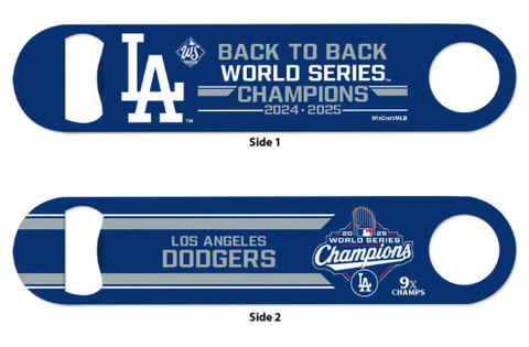 Los Angeles Dodgers Steel Double Sided Bottle Opener World Series Champions Back 2 Back