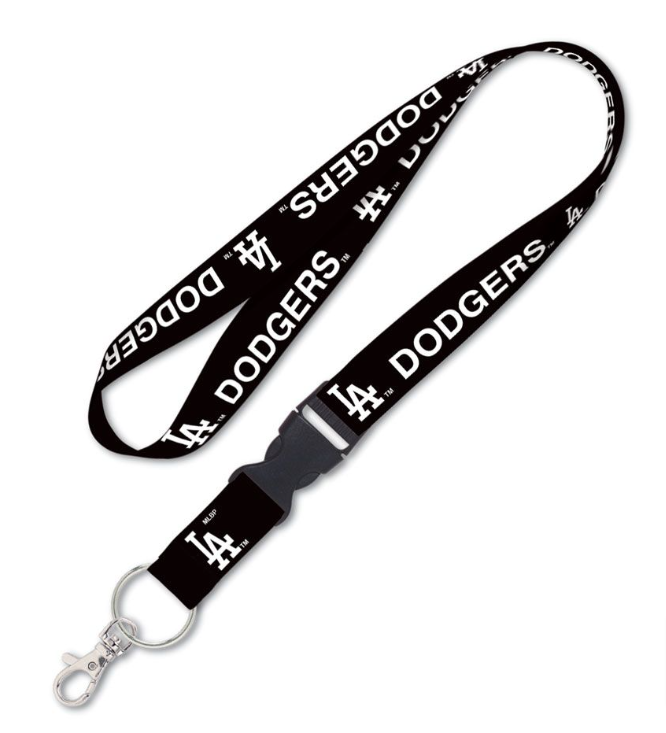 Los Angeles Dodgers Keychain Badge Lanyard Tickets Holder Black White - THE 4TH QUARTER