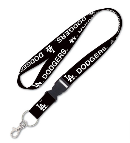 Los Angeles Dodgers Keychain Badge Lanyard Tickets Holder Black White