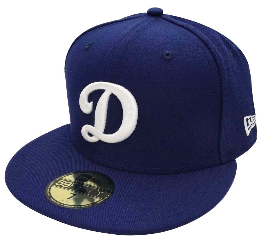 Los Angeles Dodgers Kids Fitted New Era 59Fifty Big D Logo Cap Hat All Blue - THE 4TH QUARTER