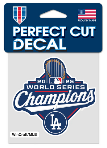 Los Angeles Dodgers 2025 World Series Champions Perfect Cut Color Decal 4" x 4"