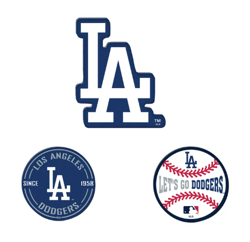 Los Angeles Dodgers 3 Piece Precision Cut Acrylic Magnet Set - THE 4TH QUARTER