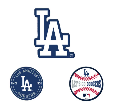 Los Angeles Dodgers 3 Piece Precision Cut Acrylic Magnet Set - THE 4TH QUARTER
