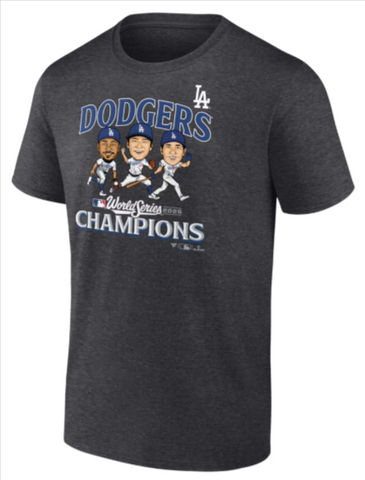 Los Angeles Dodgers Mens 2025 World Series Champions Appeal Play T-Shirt - Charcoal