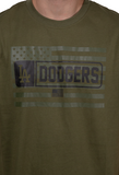 Los Angeles Dodgers Mens T-Shirt New Era Armed Forces 2023 Olive Green Tee