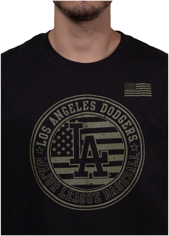 Los Angeles Dodgers Mens T-Shirt New Era Armed Forces 2023 Black Tee