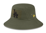 Los Angeles Dodgers Bucket New Era Adjustable 2023 Armed Forces Day Cap Hat