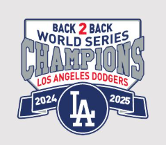 Los Angeles Dodgers 2025 World Series Champions Embroidered Patch Back 2 Back Machine