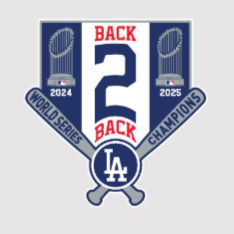 Los Angeles Dodgers 2025 World Series Champions Embroidered Patch Back 2 Back Release - THE 4TH QUARTER