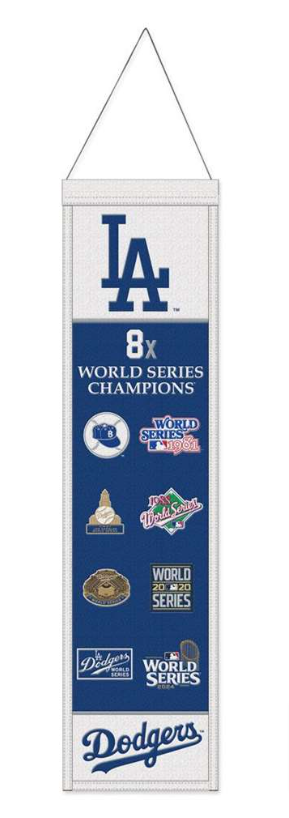Los Angeles Dodgers 8X World Series Wool Banner - THE 4TH QUARTER