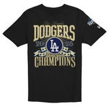 Los Angeles Dodgers Mens T-Shirt New Era 2025 World Series Champions Banner Tee - Black