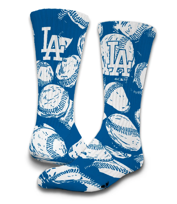 Los Angeles Dodgers Mens Socks ISlide Baseball Blue
