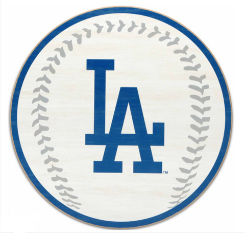 Los Angeles Dodgers Baseball Round Wood Sign