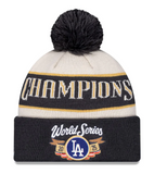Los Angeles Dodgers Beanie New Era 2025 World Series Champions Knit Pom Hat