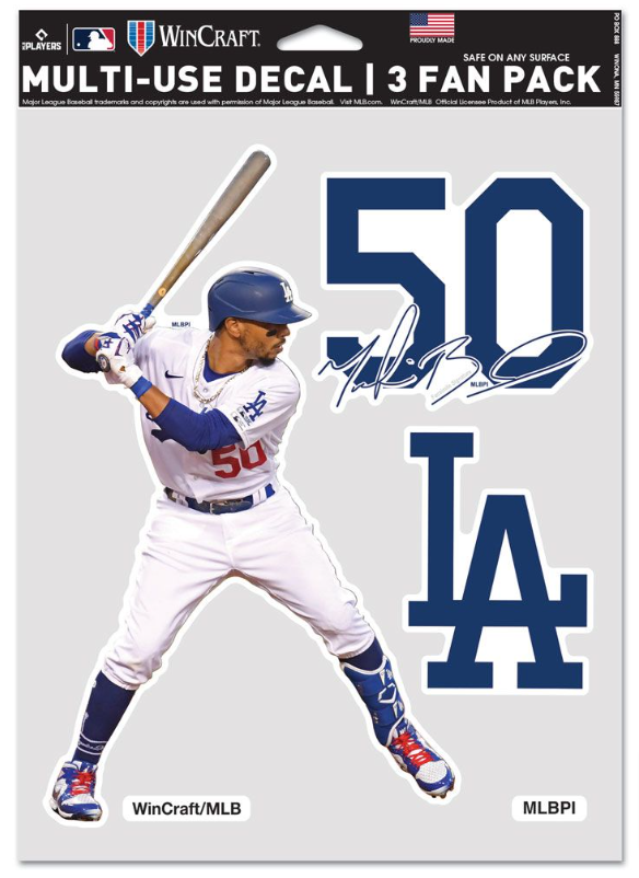 Los Angeles Dodgers Multi-Use Decal 3 Fan Pack Mookie Betts - THE 4TH QUARTER