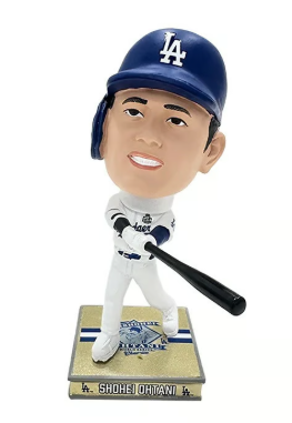 Los Angeles Dodgers 5 Inch Shohei Ohtani 2024 Champions Batter Mini Big Heads Bobblehead - THE 4TH QUARTER
