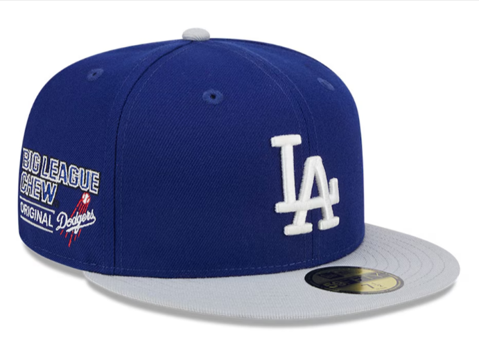 Los Angeles Dodgers Fitted New Era 59Fifty Big League Chew Blue Grey Cap Hat Grey UV - THE 4TH QUARTER