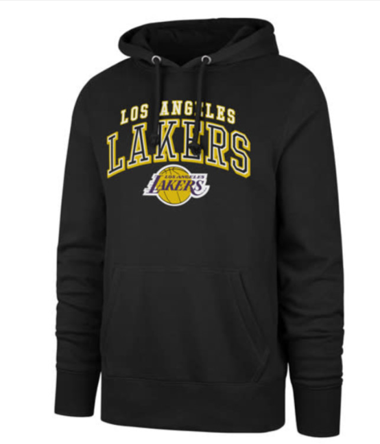 Los Angeles Lakers Men's Sweatshirt 47 Brand Headline Pullover Hoodie Black - THE 4TH QUARTER
