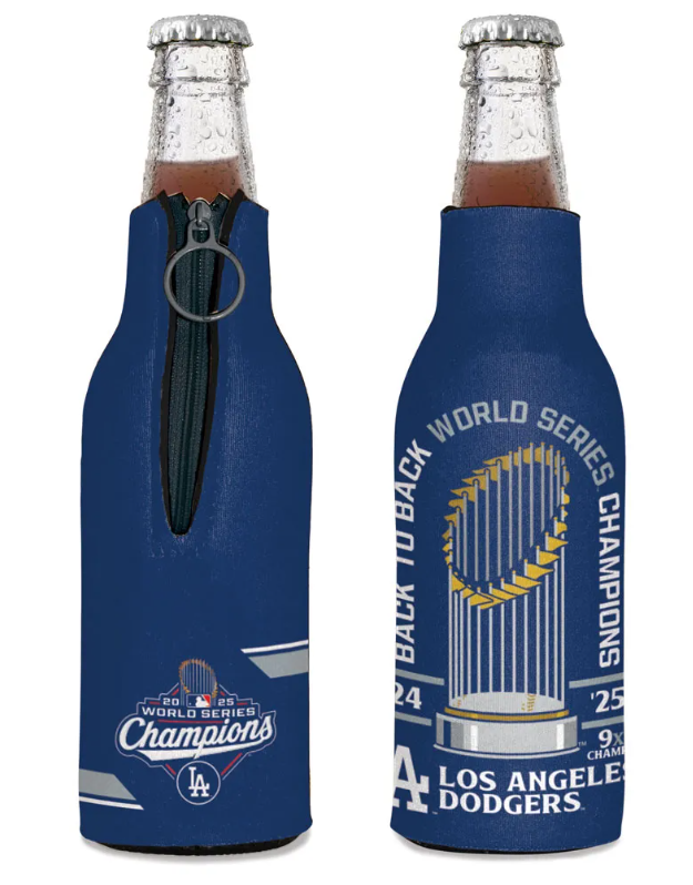 Los Angeles Dodgers 12oz 2025 World Series Champions Bottle Cooler Kaddy Holder - THE 4TH QUARTER