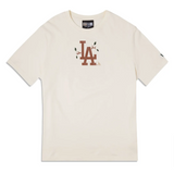 Los Angeles Dodgers Mens T-Shirt New Era Camp Short Sleeve Cream Tee