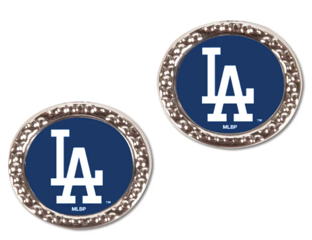 Los Angeles Dodgers Carded Round Stud Earrings - THE 4TH QUARTER