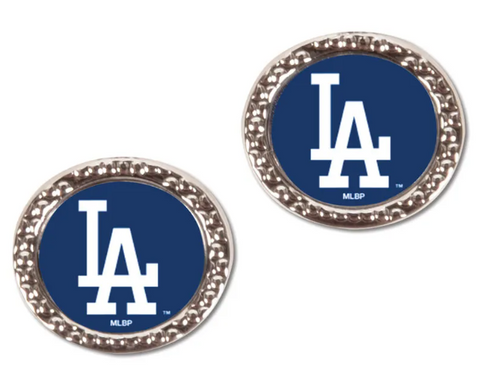 Los Angeles Dodgers Carded Round Stud Earrings