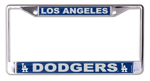 Los Angeles Dodgers Laser Chrome License Plate Frame Silver
