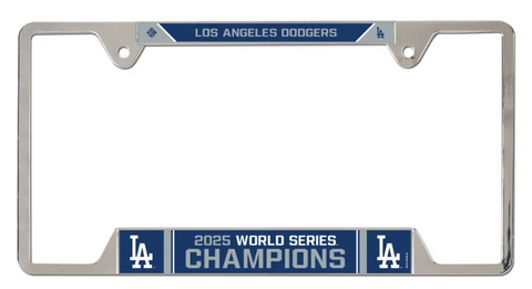 Los Angeles Dodgers 2025 World Series Champions Chrome License Plate Frame