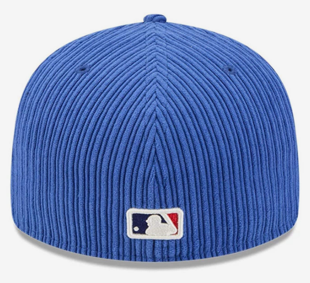 Los Angeles Dodgers Fitted New Era 59Fifty Chenille Pop Corduroy Cap Hat Grey UV - THE 4TH QUARTER