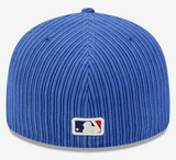 Los Angeles Dodgers Fitted New Era 59Fifty Chenille Pop Corduroy Cap Hat Grey UV
