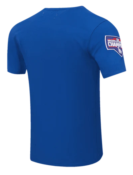 Los Angeles Dodgers Mens T-Shirt Pro Standard Chenille Tee Blue - THE 4TH QUARTER