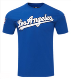 Los Angeles Dodgers Mens T-Shirt Pro Standard Chenille Tee Blue