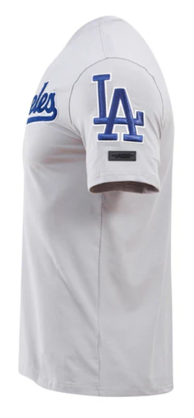 Los Angeles Dodgers Mens T-Shirt Pro Standard Chenille Tee Grey - THE 4TH QUARTER