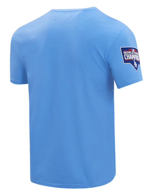 Los Angeles Dodgers Mens T-Shirt Pro Standard Chenille Tee Sky - THE 4TH QUARTER