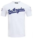 Los Angeles Dodgers Mens T-Shirt Pro Standard Chenille Tee Arctic White