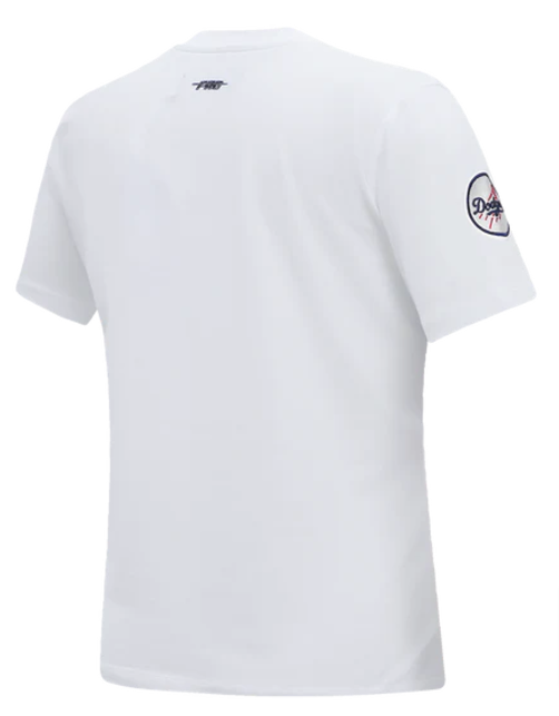 Los Angeles Dodgers Womens T-Shirt Pro Standard SJ Slimfit Chenille Tee White - THE 4TH QUARTER