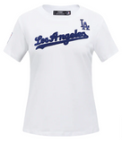 Los Angeles Dodgers Womens T-Shirt Pro Standard SJ Slimfit Chenille Tee White
