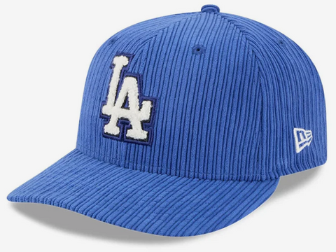 Los Angeles Dodgers Fitted New Era 59Fifty Chenille Pop Corduroy Cap Hat Grey UV