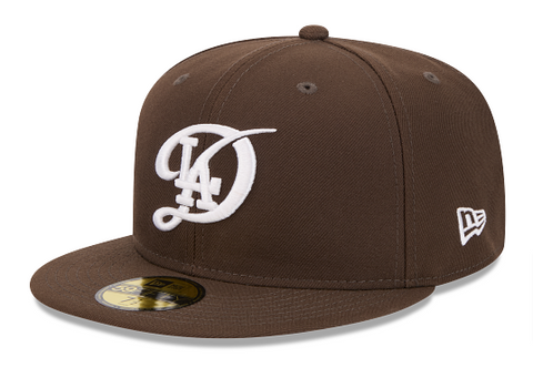 Los Angeles Dodgers Fitted New Era 59Fifty City Connect Logo Brown Cap Hat