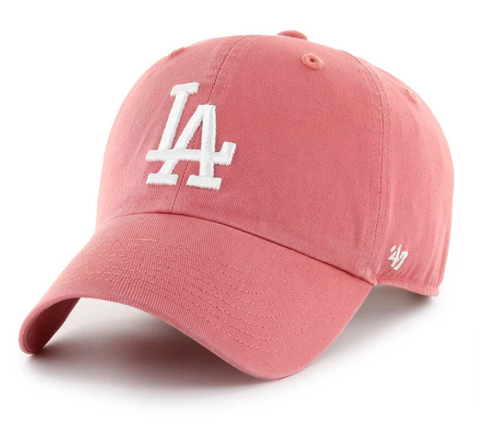 Los Angeles Dodgers Strapback '47 Brand Clean Up Adjustable Cap Hat Island Red White LA
