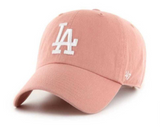 Los Angeles Dodgers Strapback '47 Brand Clean Up Adjustable Cap Hat Sedona Pink