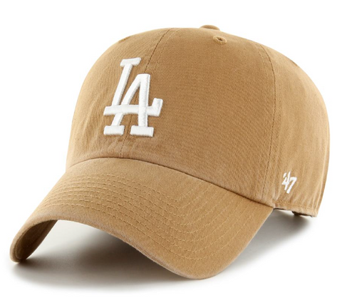 Los Angeles Dodgers Strapback '47 Brand Clean Up Adjustable Cap Hat Camel