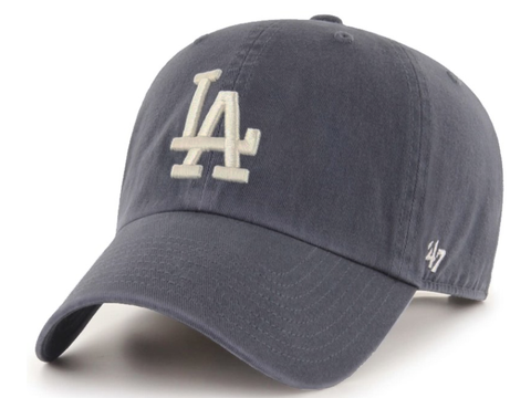 Los Angeles Dodgers Strapback '47 Brand Clean Up Adjustable Cap Hat Vintage Navy